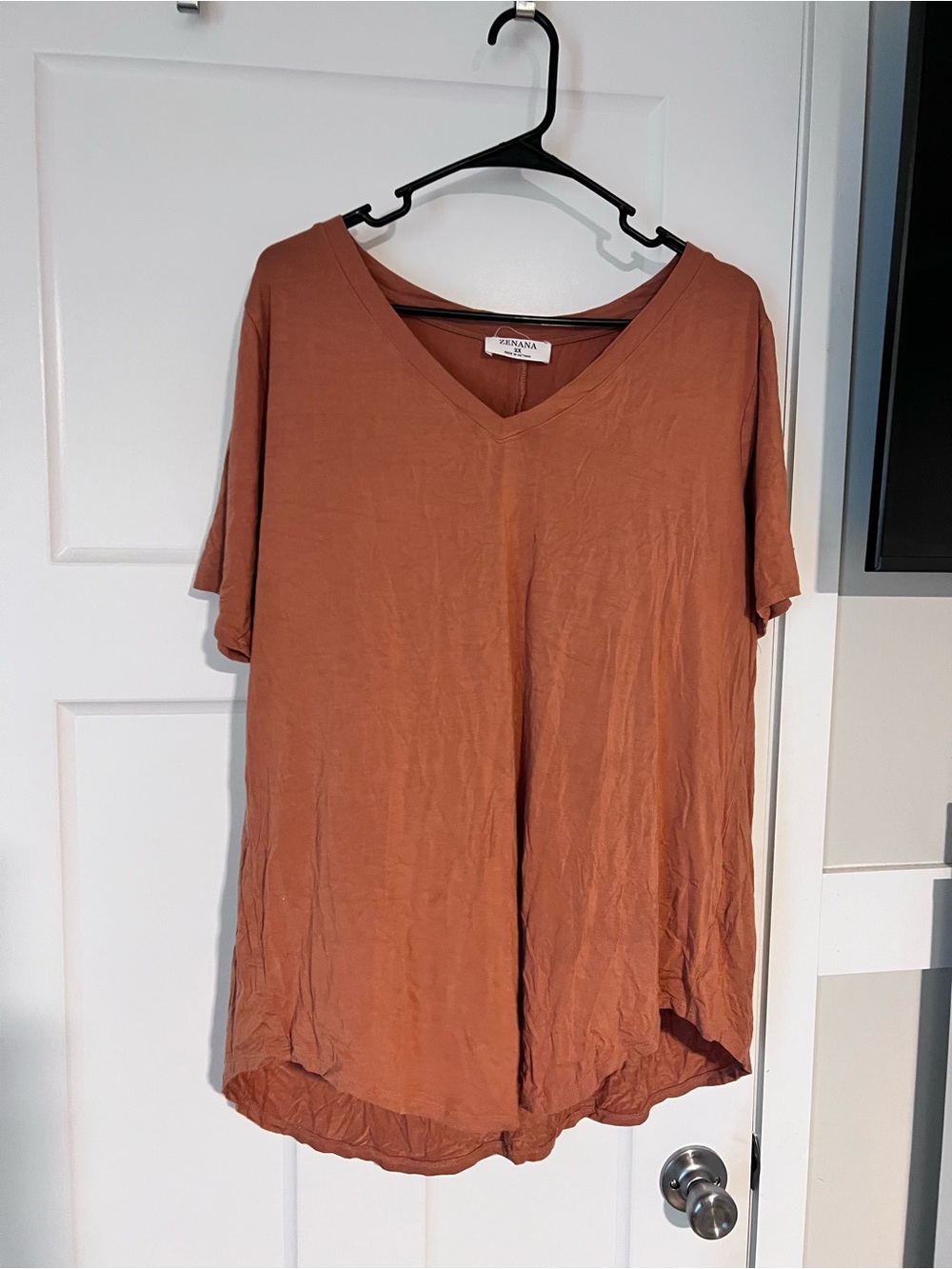 Zenana Outfitters V-Neck Tunic Top - Rust